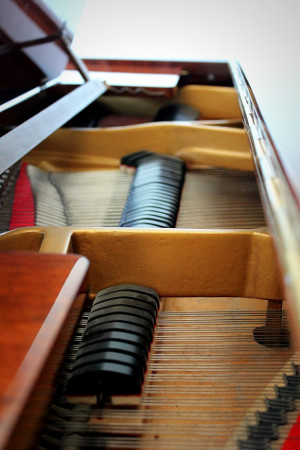 Inside a piano